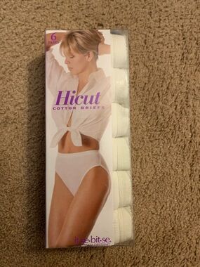 Cotton Briefs - Women's White High-Cut Panties (6 Pairs)